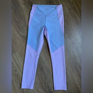 Outdoor Voices Pastel Purple and Blue Colorblock 7/8 Leggings